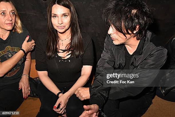 Virginie Despentes, Beatrice Dalle and Nicola Sirkisattends the 'L'Etoile Du jour' Party at Silencio Club on September on September 20, 2016 in...