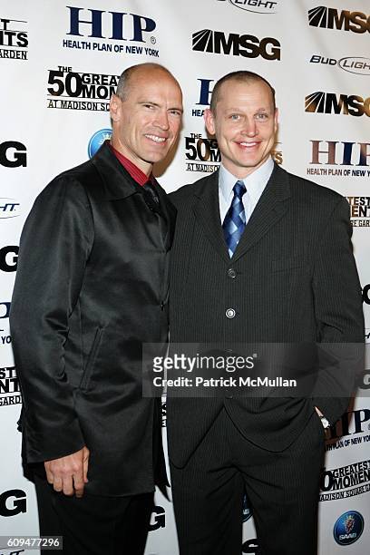 Mark Messier and Adam Graves attend Garden Legends and Celebrities Come Out for MSG Screening of the Final Episode of The 50 Greatest Moments at...