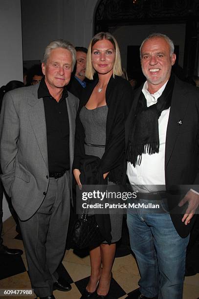 Michael Douglas, Marjorie Fritz and Dr Cem Kinay attend Dellis Cay NY launch party at Neue Gallerie N.Y.C. On January 23, 2007.