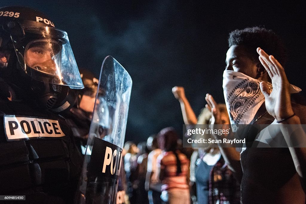 Protests Break Out In Charlotte After Police Shooting