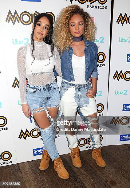 Annie Ashcroft and Frankee Connolly from 'M.O' attends the MOBO Awards Nomination Launch at Ronnie Scott's Jazz Club on September 21, 2016 in London,...