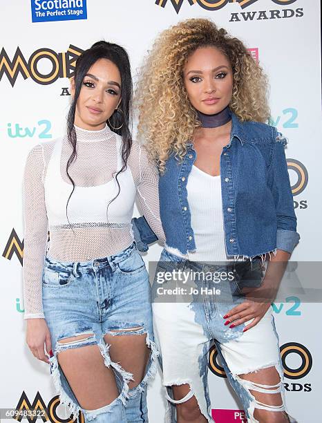 Annie Ashcroft and Frankee Connolly of M.O. Attend the MOBO Awards Nomination Launch at Ronnie Scott's Jazz Club on September 21, 2016 in London,...