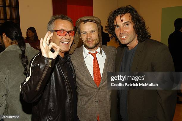 Damien Hirst, Flea and Ant Genn attend Todd Eberle Opening Reception at Beverly Hills on January 6, 2007.