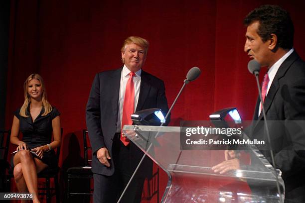 Ivanka Trump, Donald Trump and Tevfik Arif attend TRUMP SOHO Press Conference at Trump Soho Construction Site on September 19, 2007 in New York City.