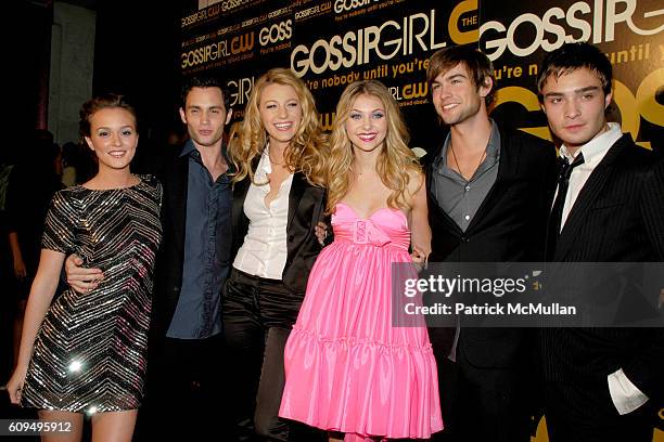 Leighton Meester, Penn Badgley, Blake Lively, Taylor Momsen, Chace Crawford, Ed Westwick and ("Gossip Girl" Cast attend The CW Network premieres...