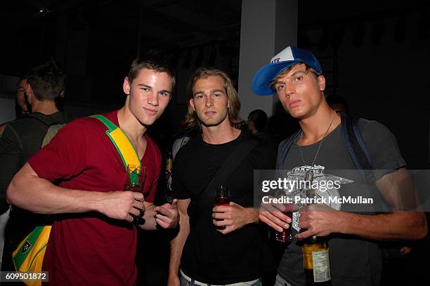 Caleb Halsted, Ellis and Luke Gulbranson attend CALVIN KLEIN UNDERWEAR 25th Anniversary Party hosted by DJIMON HOUNSOU and HILARY SWANK at Calvin...