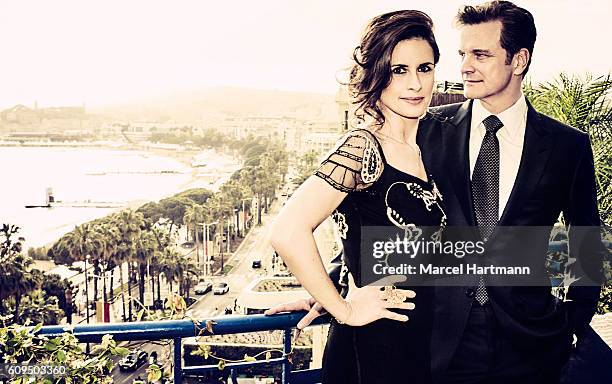 Producer Livia Giuggioli and actor Colin Firth are photographed for Vanity Fair Italy on May 12 2016 in Cannes, France.