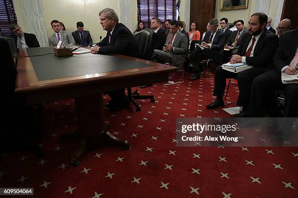 Agriculture Secretary Tom Vilsack testifies during a hearing before the Senate Agriculture, Nutrition and Forestry Committee September 21, 2016 on...