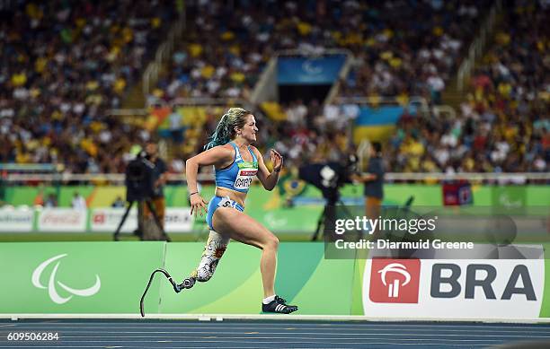 Rio , Brazil - 17 September 2016; Martina Caironi of Italy on her way to winning the Women's 100m T42 Final at the Olympic Stadium during the Rio...