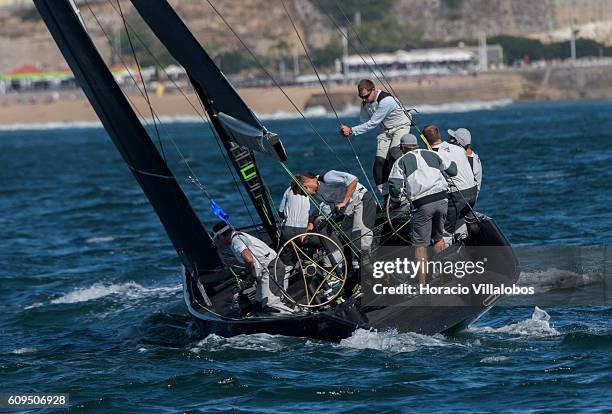 Class sailboat Team Aqua (Boat Owner: Chris Bake Tactician: Cameron Appleton during the Match Race day of the penultimate RC44 race of the 2016...
