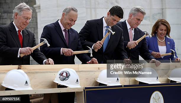Senate Majority Leader Mitch McConnell , Sen. Chuck Schumer , Speaker of the House Paul Ryan , House Majority Leader Kevin McCarthy and House...
