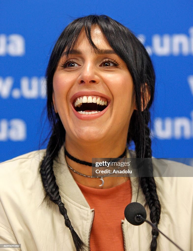 Crimean Tatar-Turk singer Jamala's press conference in Kiev