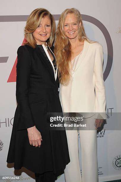 Arianna Huffington and Suzy Amis Cameron attend Fashion 4 Development's 6th Annual Official First Ladies Luncheon at The Pierre Hotel on September...