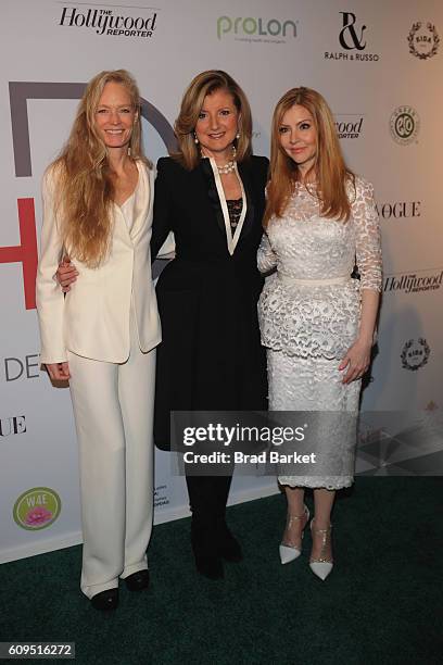 Evie Evangelou, Arianna Huffington and Suzy Amis Cameron attend Fashion 4 Development's 6th Annual Official First Ladies Luncheon at The Pierre Hotel...