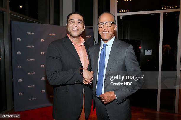 Dateline 25th Anniversary Event -- Pictured: "The Blacklist" actor Harry Lennix, NBC News Anchor Lester Holt --