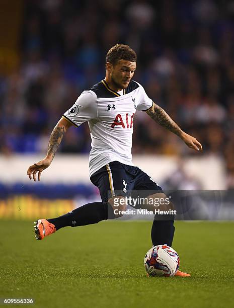 Kieran Trippier of Tottenham Hotspur in action during the EFL Cup Third Round match between Tottenham Hotspur and Gillingham at White Hart Lane on...