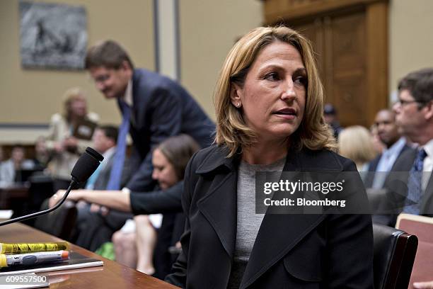 Heather Bresch, chief executive officer of Mylan NV, arrives to a House Oversight and Government Reform Committee hearing in Washington, D.C., U.S.,...