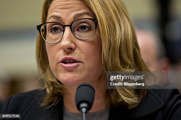 Heather Bresch, chief executive officer of Mylan NV, speaks during a House Oversight and Government Reform Committee hearing in Washington, D.C.,...