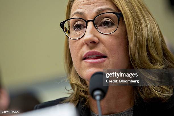 Heather Bresch, chief executive officer of Mylan NV, speaks during a House Oversight and Government Reform Committee hearing in Washington, D.C.,...