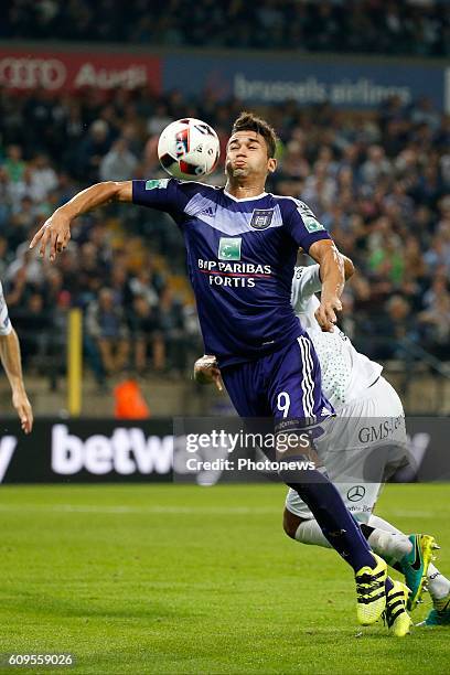 Hamdi Harbaoui forward of Rsc Anderlecht pictured during Croky Cup match between RSC Anderlecht and OHL on September 21, 2016 in Brussels, Belgium