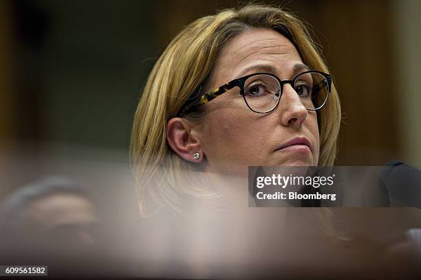Heather Bresch, chief executive officer of Mylan NV, listens during a House Oversight and Government Reform Committee hearing in Washington, D.C.,...