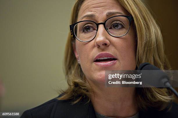 Heather Bresch, chief executive officer of Mylan NV, speaks during a House Oversight and Government Reform Committee hearing in Washington, D.C.,...