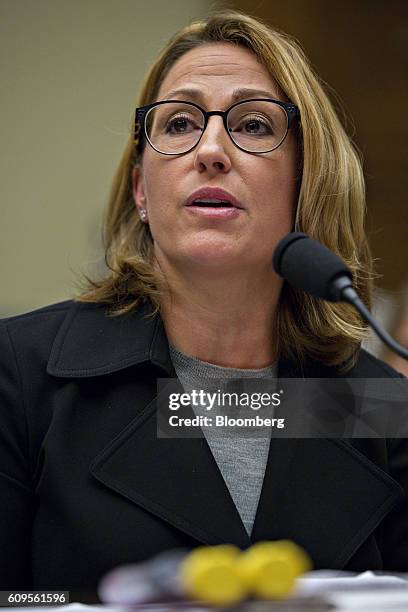 Heather Bresch, chief executive officer of Mylan NV, speaks during a House Oversight and Government Reform Committee hearing in Washington, D.C.,...