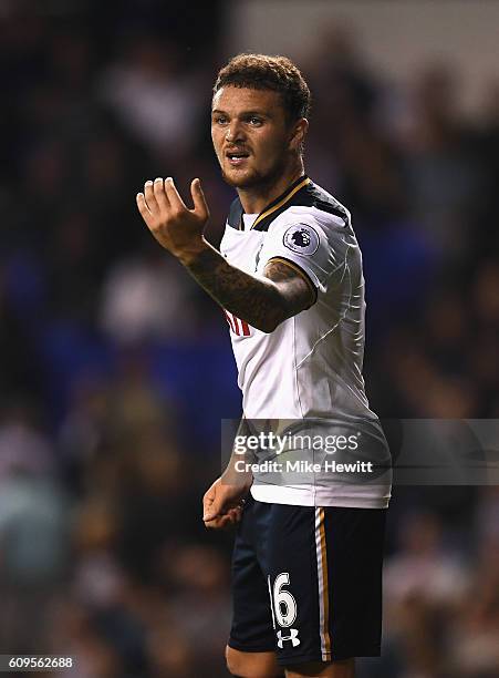 Kieran Trippier of Tottenham Hotspur in action during the EFL Cup Third Round match between Tottenham Hotspur and Gillingham at White Hart Lane on...