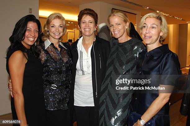 Lisa Anastos, Joanne Cassullo, Beth Rudin DeWoody, Yvonne Force Villareal and Mary Anne Boesky attend FERRAGAMO ABBONDANZA Exhibit Dinner Hosted by...