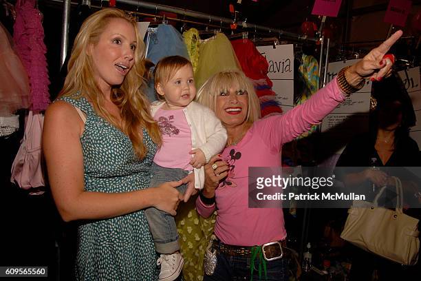 Lulu Johnson, Layla Johnson and Betsey Johnson attend BETSEY JOHNSON Spring 2008 Collection at The Tent on September 11, 2007 in New York City.