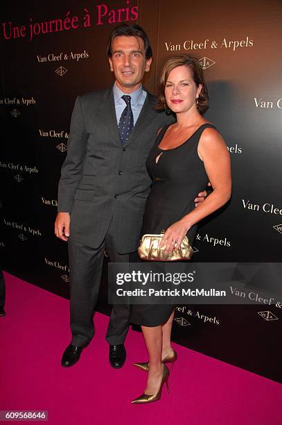 Stanislas de Quercize and Marcia Gay Harden attend VAN CLEEF & ARPELS hosts "UNE JOURNEE A PARIS" at Hammerstein Ballroom on September 4, 2007 in New...