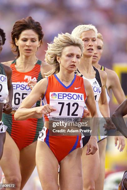 Natalya Tsyganova of Russia competes in the women's 800m qualification at the 8th IAAF World Athletic Championships in Edmonton, Canada. DIGITAL...