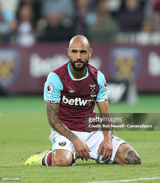 West Ham United's Simone Zaza during the EFL Cup Third Round match between West Ham United and Accrington Stanley at London Stadium on September 21,...