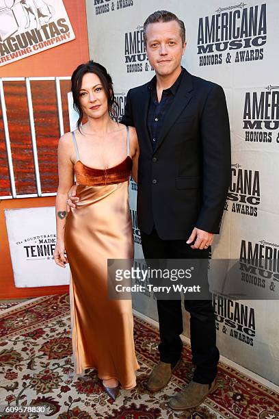 Amanda Shires and Jason Isbell attend the Americana Honors & Awards 2016 at Ryman Auditorium on September 21, 2016 in Nashville, Tennessee.