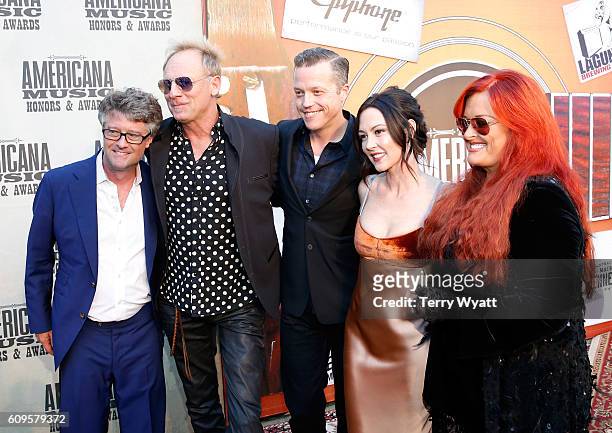 Americana Music Association Executive Director Jed Hilly, Cactus Moser, Jason Isbell, Amanda Shires, and Wynonna Judd attend the Americana Honors &...