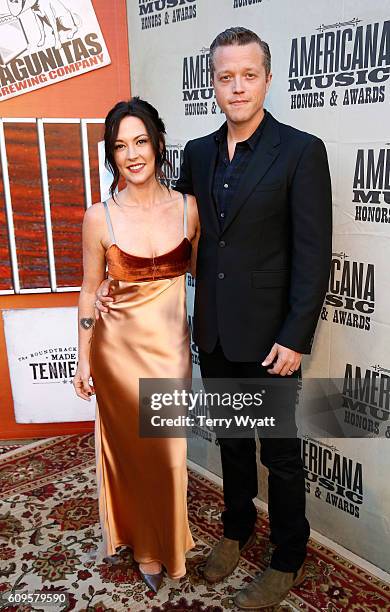 Amanda Shires and Jason Isbell attend the Americana Honors & Awards 2016 at Ryman Auditorium on September 21, 2016 in Nashville, Tennessee.