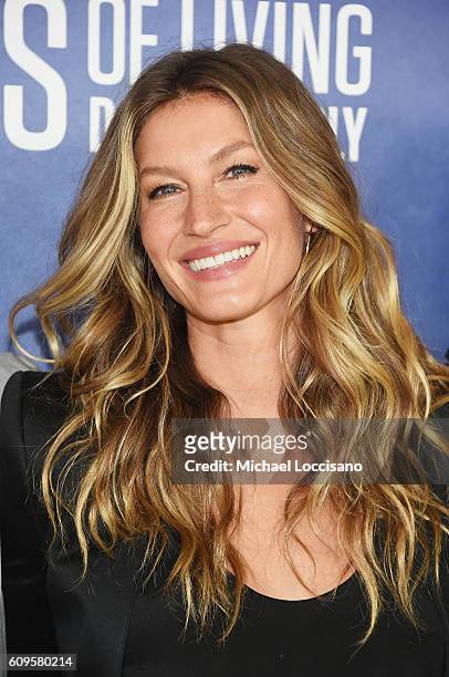 Model Gisele Bundchen attends National Geographic's "Years Of Living Dangerously" new season world premiere at the American Museum of Natural History...