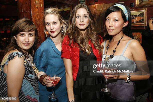 Carly Willis, Julie Baumgardner, Olivia Palermo and Jeannie Lee attend ST. GERMAIN and RADAR Present SATINE Soiree Hosted by ERIN FETHERSTON at The...