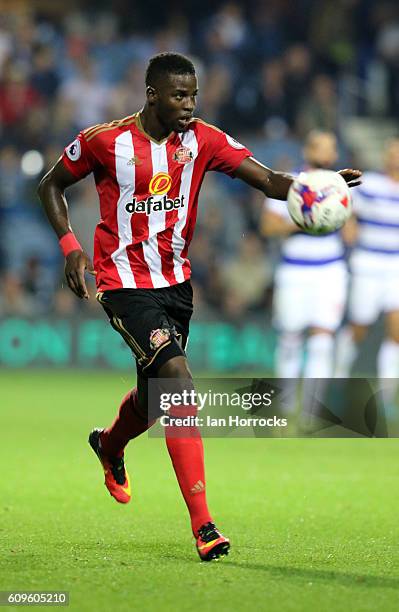 Papy Djilobodji of Sunderland during the EFL Cup third round match between Queens Park Rangers and Sunderland AFC at Loftus Road on September 21,...