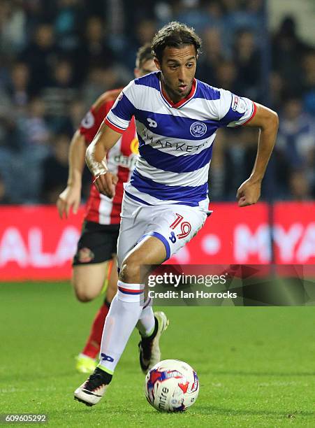 Nasser El Kahayati of QPR during the EFL Cup third round match between Queens Park Rangers and Sunderland AFC at Loftus Road on September 21, 2016 in...