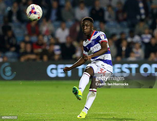 Osman Kakay of QPR during the EFL Cup third round match between Queens Park Rangers and Sunderland AFC at Loftus Road on September 21, 2016 in...