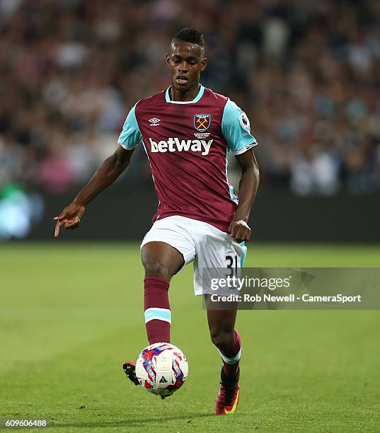 West Ham United's Edimilson Fernandes during the EFL Cup Third Round match between West Ham United and Accrington Stanley at London Stadium on...