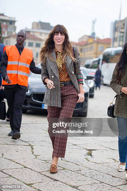 Lou Doillon at the Gucci show Milan Fashion Week Spring/Summer 2017 on September 21, 2016 in Milan, Italy.