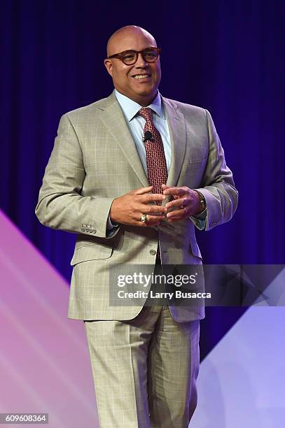 Michael Powell, President and CEO of National Cable & Telecommunications Association speaks onstage at the 33rd Annual Kaitz Foundation Fundraising...