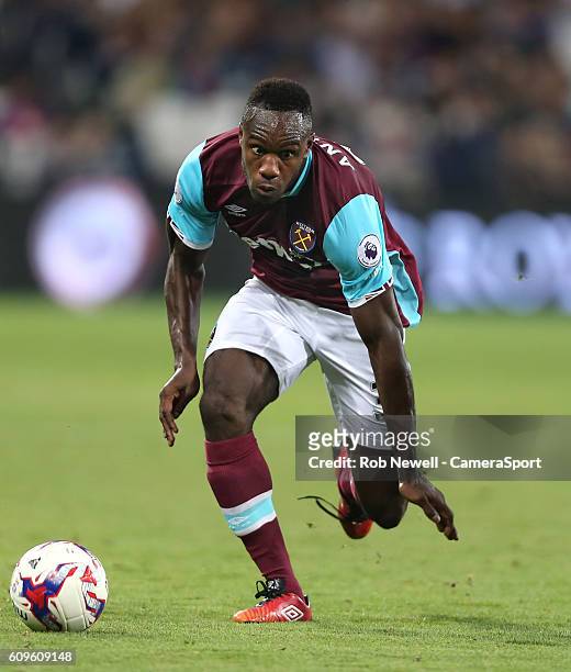 West Ham United's Michail Antonio during the EFL Cup Third Round match between West Ham United and Accrington Stanley at London Stadium on September...