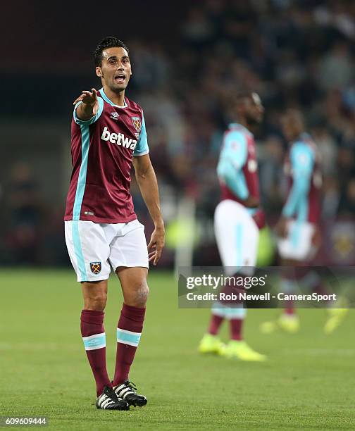 West Ham United's Alvaro Arbeloa during the EFL Cup Third Round match between West Ham United and Accrington Stanley at London Stadium on September...