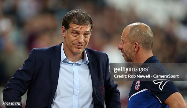 West Ham United manager Slaven Bilic during the EFL Cup Third Round match between West Ham United and Accrington Stanley at London Stadium on...