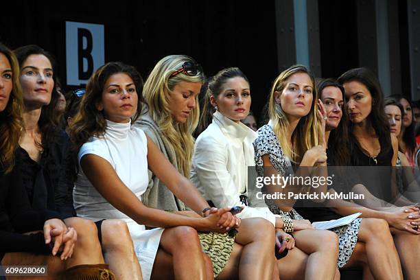 Eva Lorenzotti, Eleanor Ylvisaker, Olivia Palermo, Ferebee Bishop Taube, Annie Churchill and Olivia Chantecaille attend MALO Spring 2008 Collection...