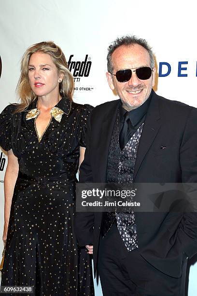 Musicians Diana Krall and Elvis Costello attending Friars Club Honors Martin Scorsese with Entertainment Icon Award at Cipriani Wall Street on...