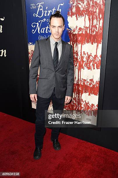 Actor Dominic Bogart attends the premiere of Fox Searchlight Pictures' "The Birth of a Nation" at ArcLight Cinemas Cinerama Dome on September 21,...